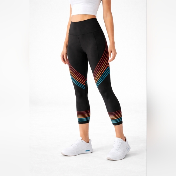RBX Pants - RBX Womens High-Waisted Performance Capri Leggings – Size L – Black